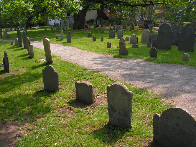The graveyard for the supposed witches of Salem Massachusetts