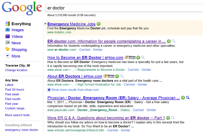 Google ranking 3-4-2011